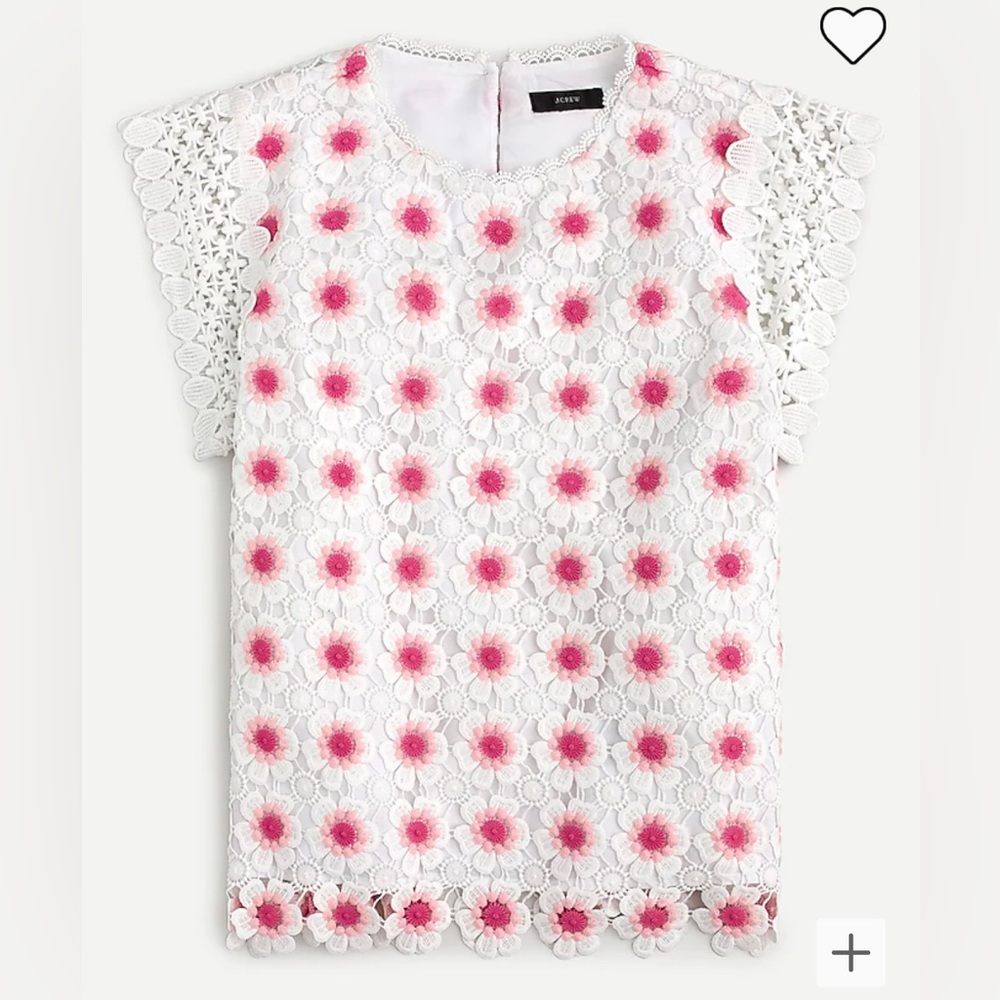 🌸{NWT} J. Crew Floral Crochet Sleeveless Top